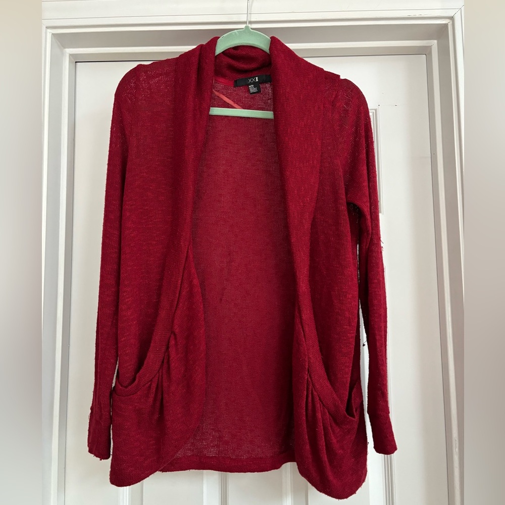 Forever 21 Women's Red Cardigan